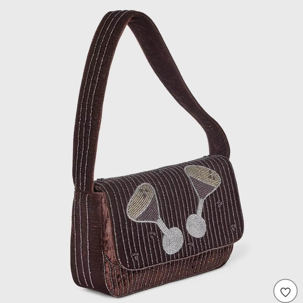 A New Day Espresso Martini brown velvet bag - Picture 4 of 12